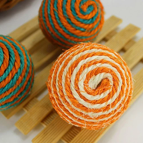 40# Cat Pet Sisal Rope Weave Ball Scratch Catch Toy Teaser Play Chewing Rattle Supplies | Дом и сад