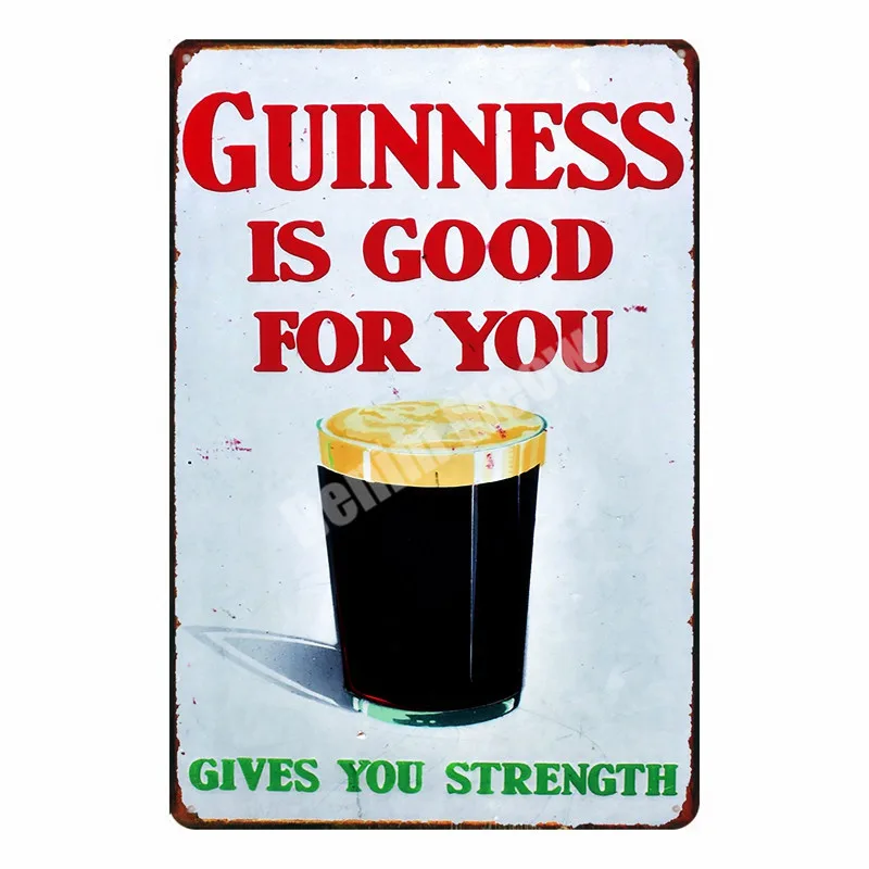 Guinness Time винтажная металлическая жестяная декоративная тарелка для бара, паба, клуба, пива, рекламная тарелка, Настенная Наклейка для вина, домашний декор N275 - Цвет: S