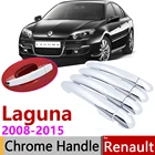Для Renault Laguna III X91 MK3 2008  2015 хромированная дверная ручка, аксессуары для автомобиля, наклейки, набор отделки 2009 2010 2012 2013 2014