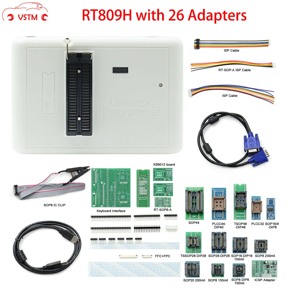 100% Оригинальные универсальные адаптеры RT809H + 26 EMMC-стандартные элементы SOP8