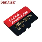 Карта памяти Sandisk класс 10, 256 ГБ, карта флеш-памяти, U3, максимальная скорость чтения, 170 МБс.с, A2, V30, карта Micro SD TF Extreme PRO