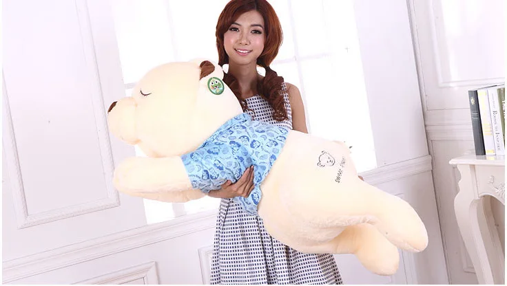 Мягкая игрушка огромный плюшевый мишка тедди 130 см в положении лежа Подушка для