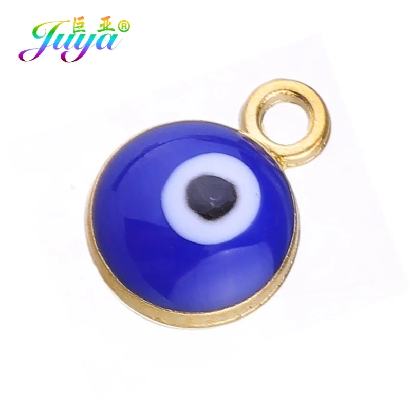 Juya DIY турецкие ювелирные изделия компоненты ручной работы Красочные Lucite Эмаль Подвески сглаза кулон для женщин мужчин классические ювелирные изделия