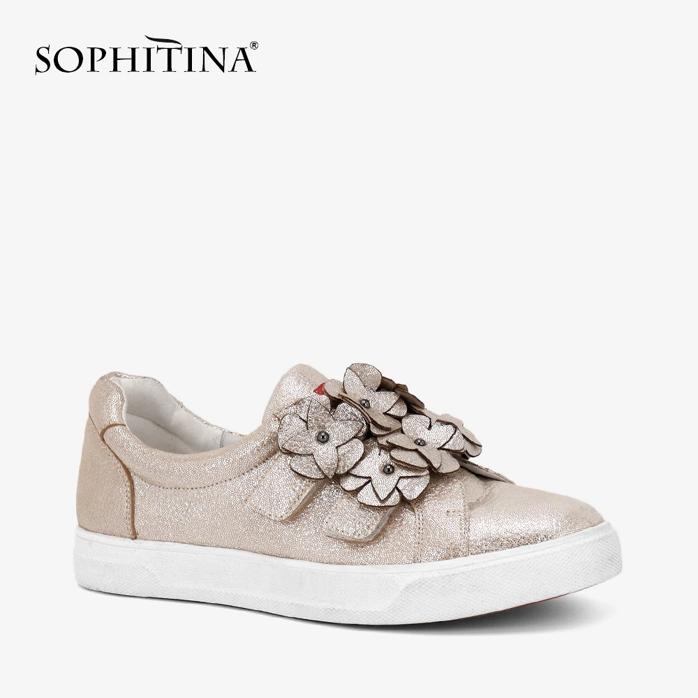 SOPHITINA 2019 новые модные брендовые женские Туфли без каблуков с цветами из