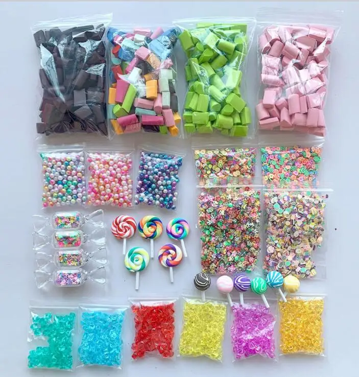 A-32 Pack Set 32/34/42 пакет пены Конфета из смолы, Чарующее ювелирное Slime наполнитель DIY Украшение для торта телефон украшения шармы из полимера в форме ягодок Лизун поставки слаймов игрушки - Цвет: A-32 Pack Set