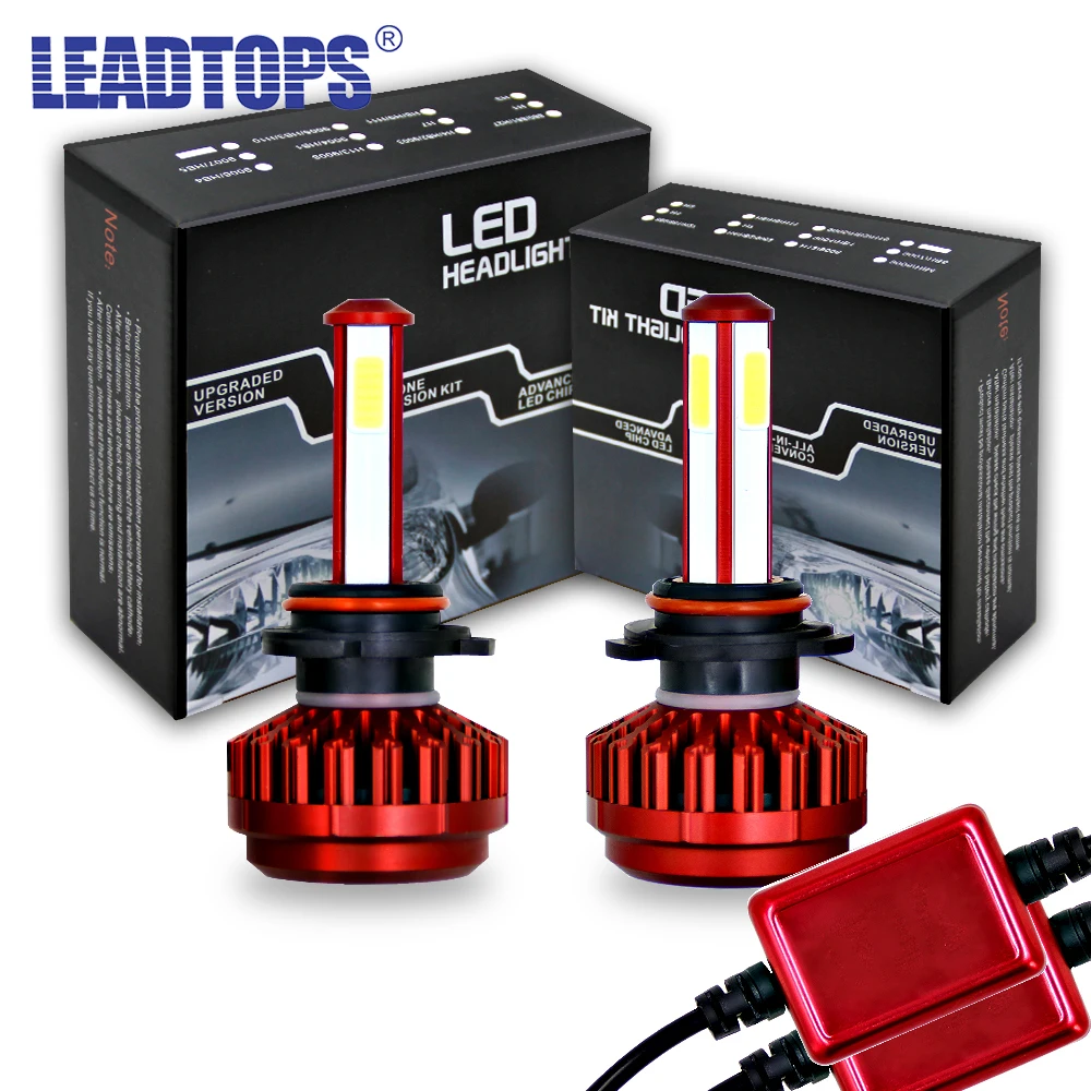 LEADTOPS 2шт Мини H4 H7 светодиодный автомобильный фонарь 9005 9006 HB3 HB4 H8 H9 автомобильные
