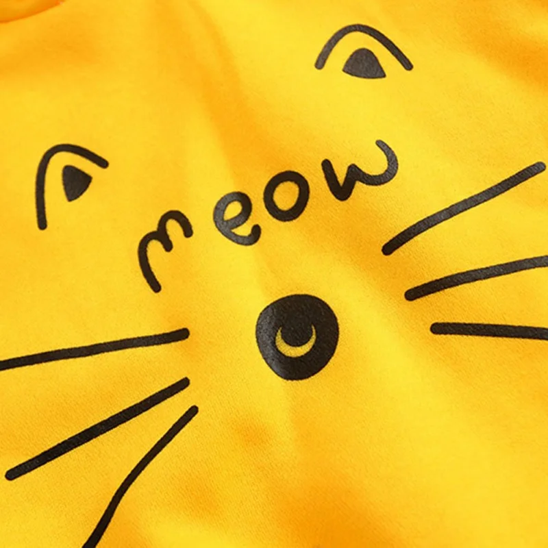 

Baby Girls Hoodies Sweatshirts Children Clothes Cat Pattern Winter Autumn Pullovers Turtleneck Warm Outerwear 1-6Y