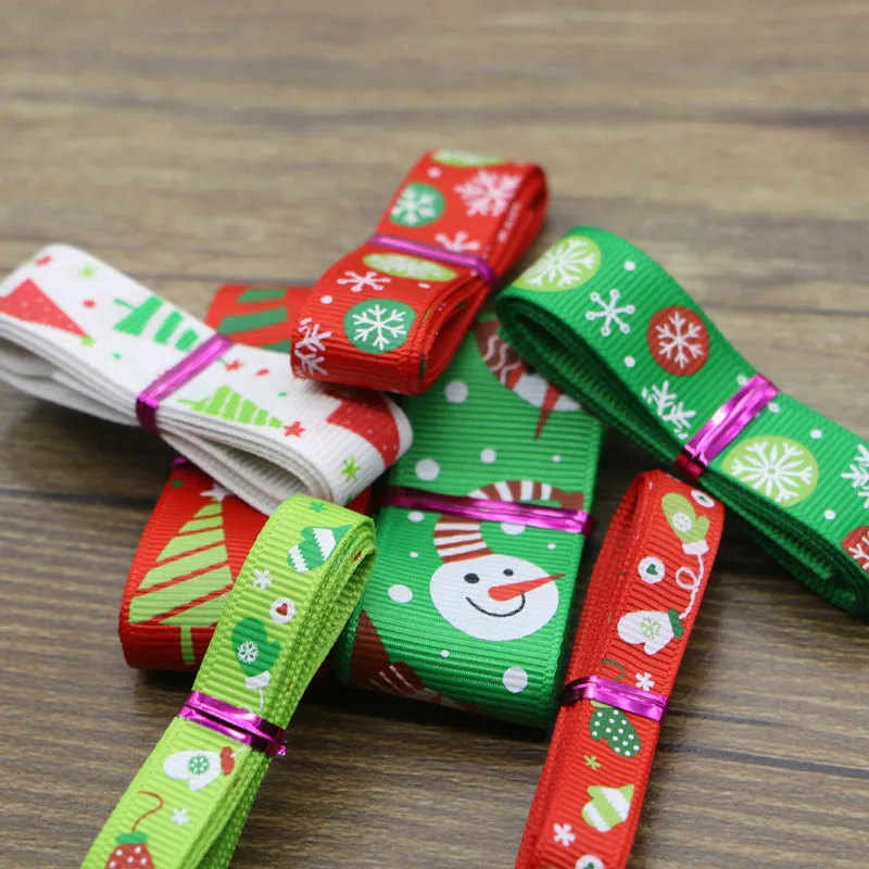 7 видов лент Рождественская серия печатная корсажная лента материалы ручной