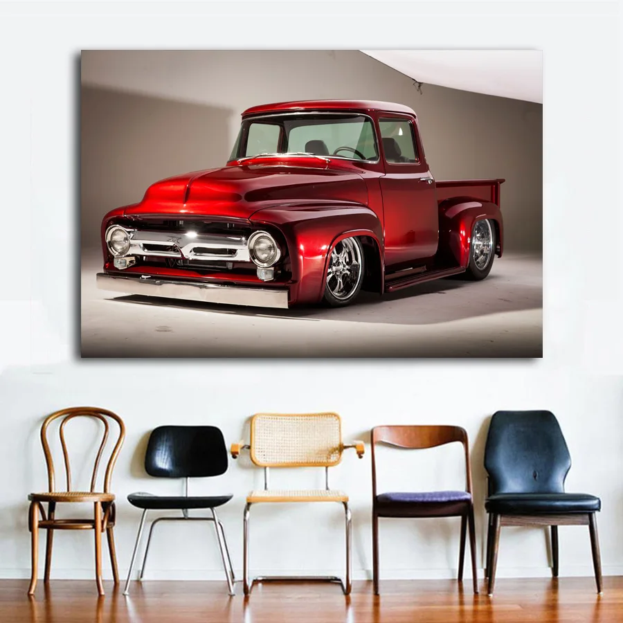 1956 F100 пикап уличный стержень популярный США Классические автомобили настенные