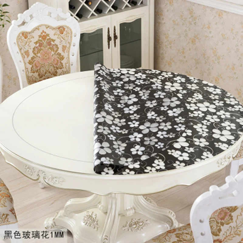 Бренд ПВХ мягкое Стекло Круглый Ресторан скатерти украшение скатерть круглый