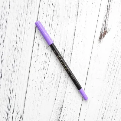 Purple Двухголовая цветная мягкая ручка, Новая кисть, акварельная блестящая каллиграфия, мультфильм, мягкая кисть, линия, окунутая в красивую ручку - Цвет: Purple
