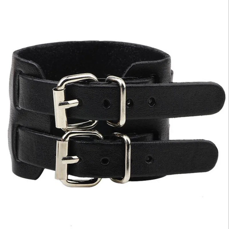 Винтажный Мужской Браслет из натуральной кожи FishSheep браслет воловьей с двумя