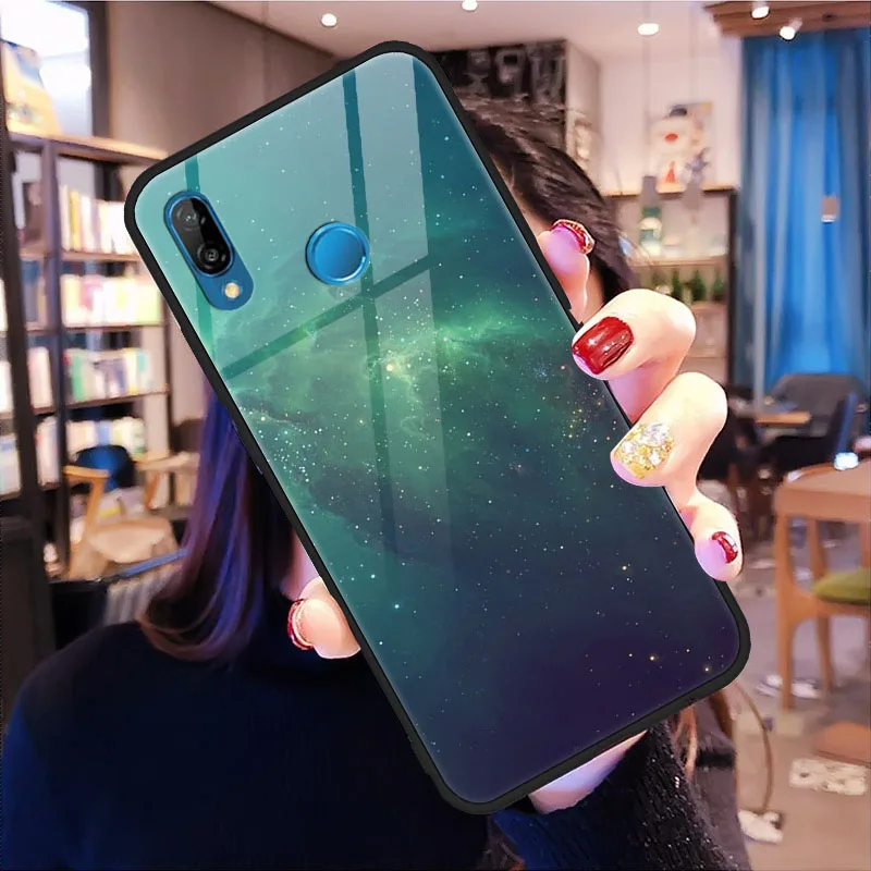 Звездное небо чехлы с закаленным стеклом для huawei смартфона Honor 8X9 P9 P10 P20 P30 P Smart Коврики 10 20 X Plus Pro Lite Nova 2i 3 3i 3e 4 Чехол - Цвет: xklvhei