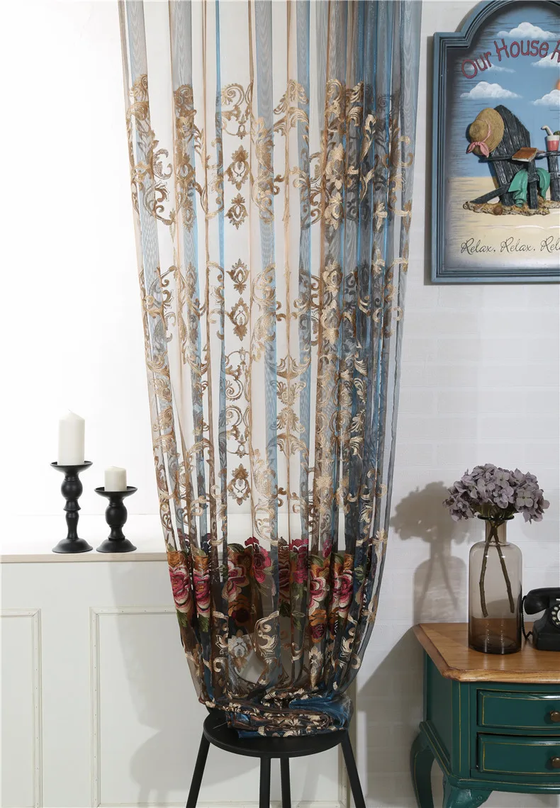 Тюлевые прозрачные шторы с вышивкой для гостиной современные тюлевые спальни