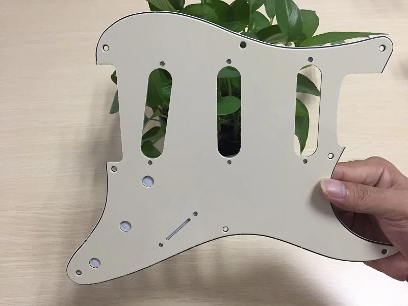 FLEOR 1 шт. винтажная 8 отверстий электрогитара Strat накладка sss pick Guard царапина пластина w/Винты гитарные части и аксессуары - Цвет: Cream