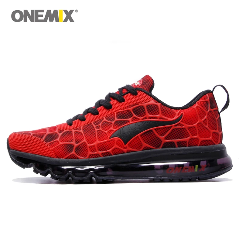 Спортивная обувь Onemix эластичные красные черные кроссовки с воздушной подушкой