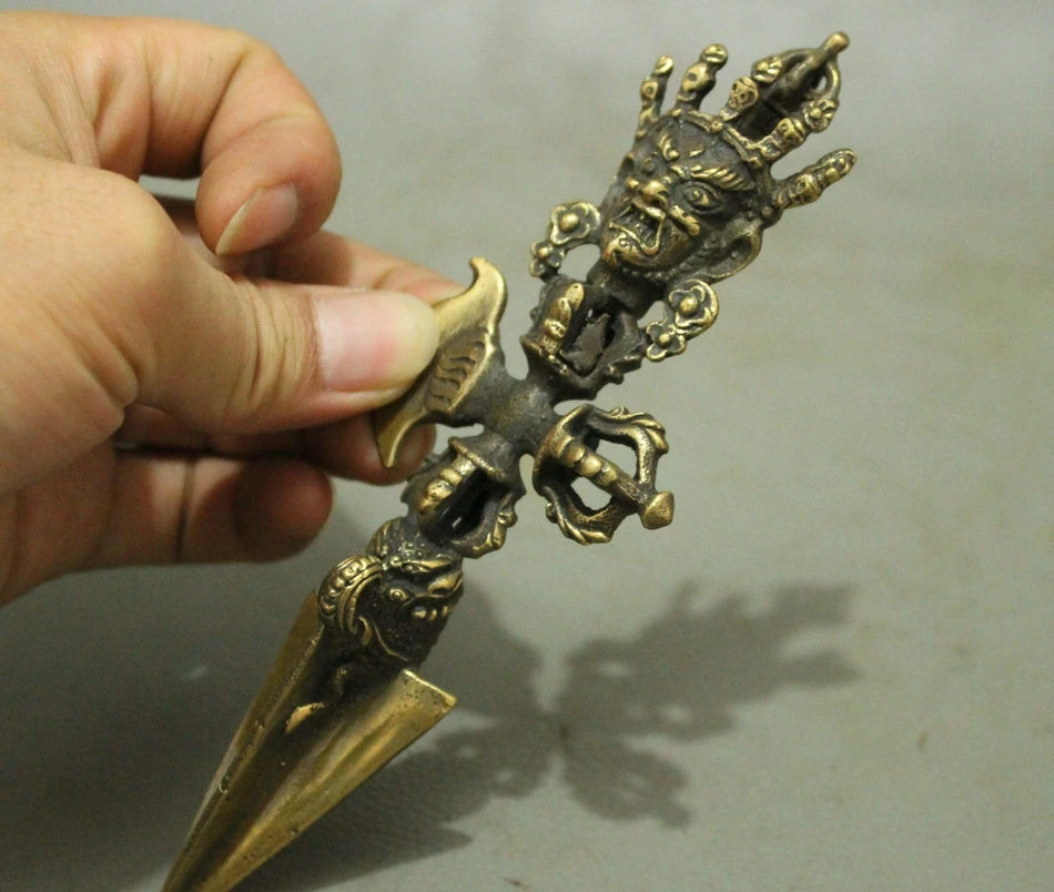 Бесплатная доставка Тибет бронзовая медь буддизм Махакалы голова Wrathful дейти