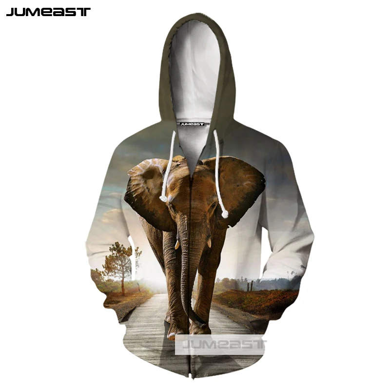 Jumeast/брендовая толстовка на молнии с 3D принтом животных тигра для мужчин и женщин