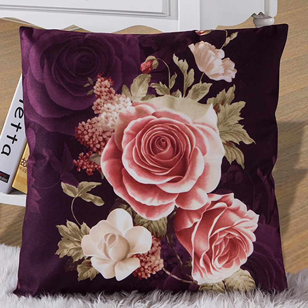 Printing Dyeing Peony Soft Throw Pillow Case Cushion Cover Sofa Bed Home Decor | Дом и сад