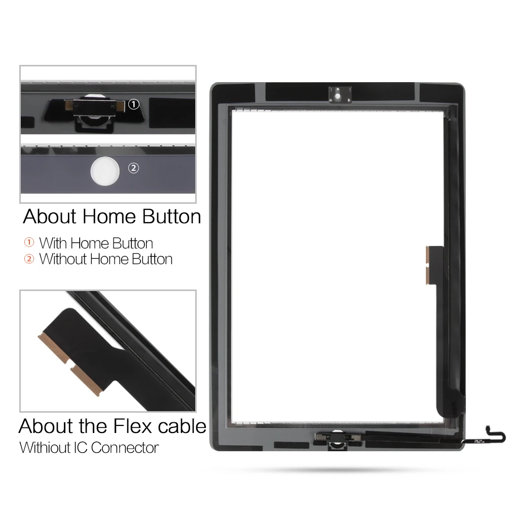 Для iPad 4 4th Gen A1458 A1459 A1460 9 7 "LCD Внешний сенсорный экран дигитайзер запасная