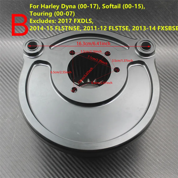 B Воздушный фильтр CNC Воздухоочиститель для Harley Sportster XL883 1200 Dyna Fatbob Touring Street Glide FLHR Softail Heritage 91 - Цвет: B