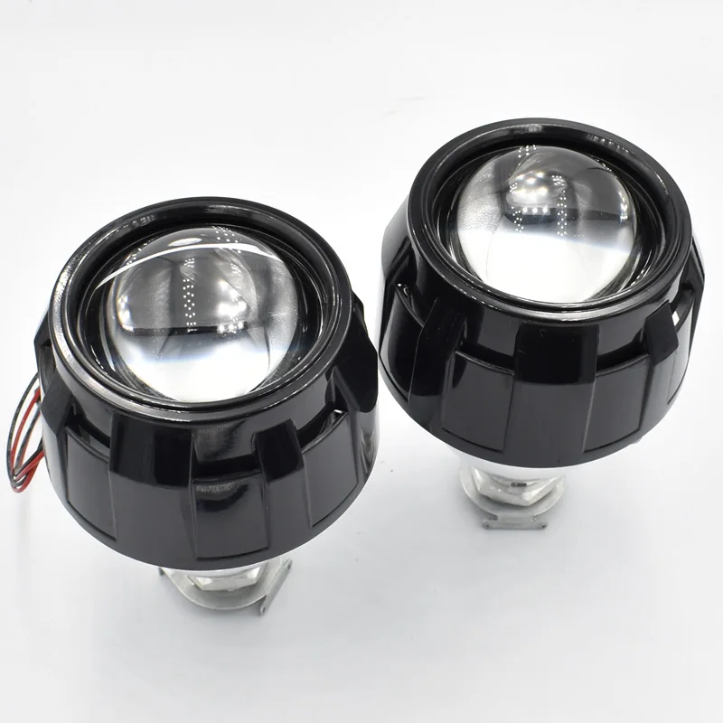

2.5" Bi-Xenon Projector Lens With Black Mini Gatling Gun Shrouds For Motorcycle H7 H4 Headlight H1 Bulb Car Styling