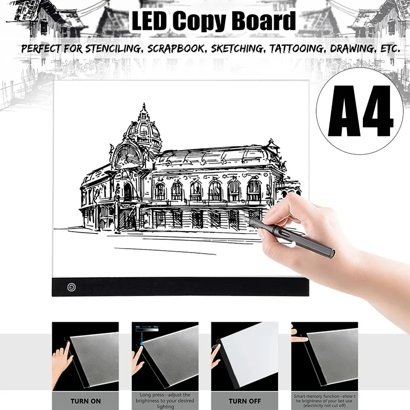 LED diamond painting Dimmable Ultra Thin A4 LED Pad Light Tablet Writing Painting Drawing Tracing Copy Pads Board Artcraft