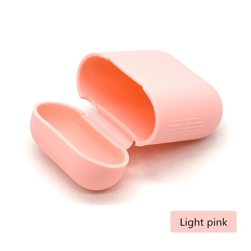 light pink Чехол для airpods, защита от пыли, аксессуары, силиконовый чехол для iphone airpods, чистый/кожа, TPU, 17 цветов, беспроводные наушники airpods - Цвет: light pink