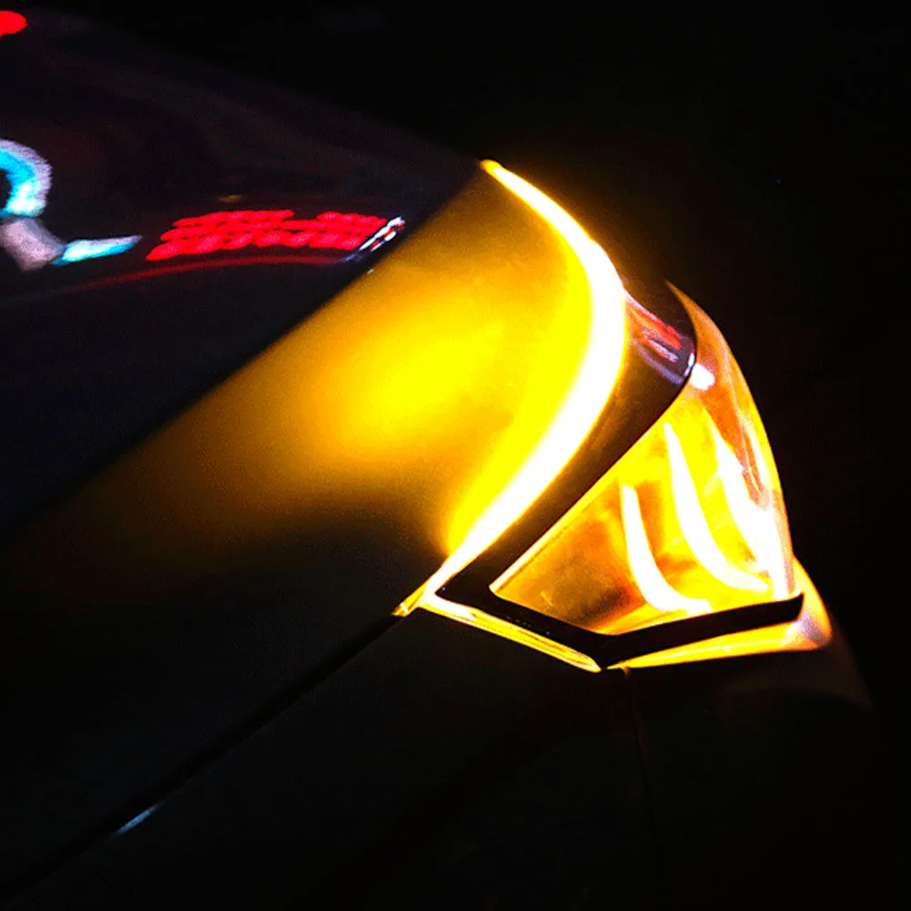 2 шт. 60 см x 45 см DRL Габаритные огни отрывная лента гибкий светодиодный трубка Газа Стиль автомобилей головной светильник сигнала поворота светильник и габаритных фонарей
