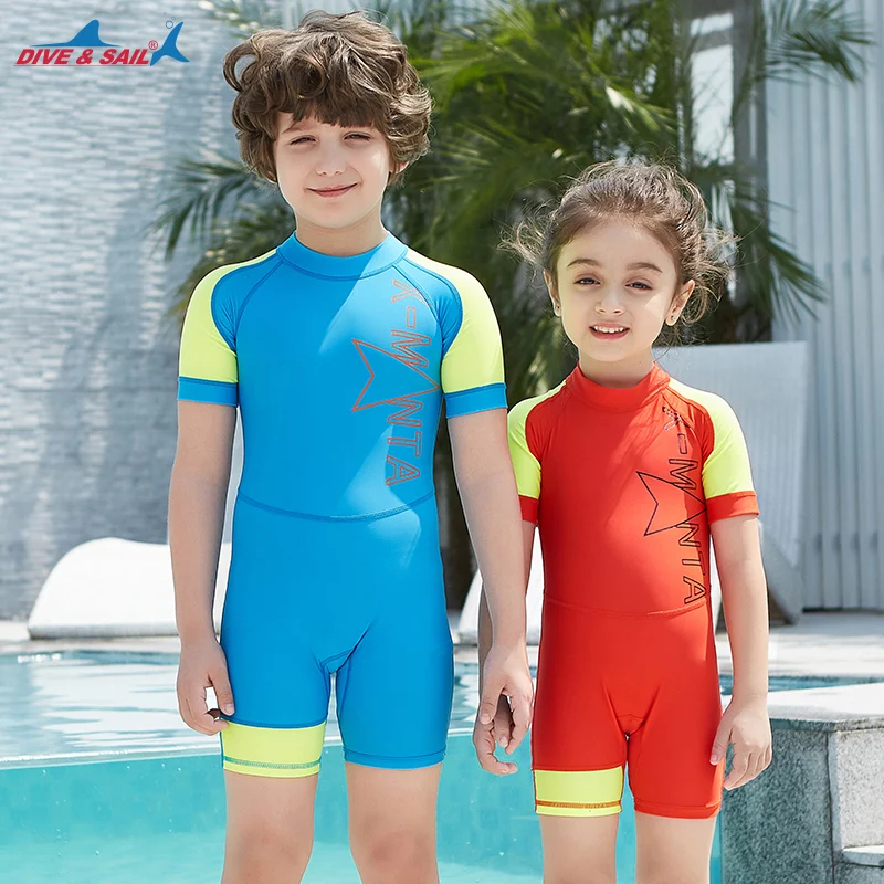 

Kids One Piece Surfing UV Protection Swimsuit Diving Bathing Suits Boys Girls Neoprene Scuba Triathlon Snorkel Swimwear WetSuits