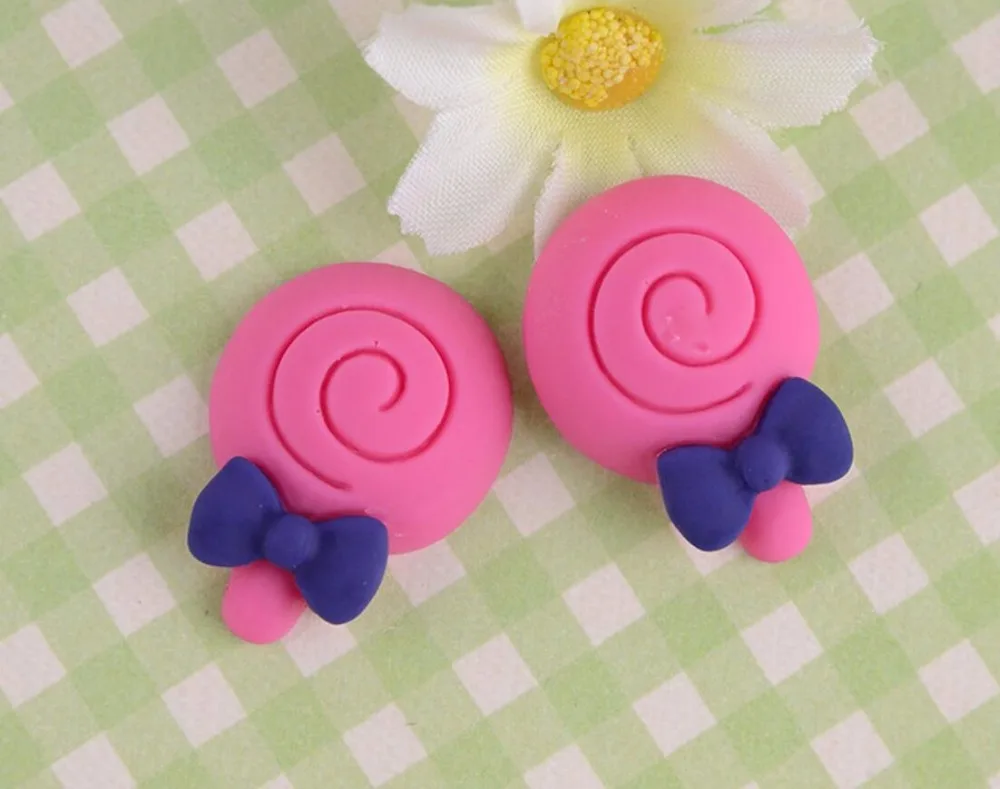 100 шт. полимерные матовые Луки леденец бусины с плоским основанием статуэтки