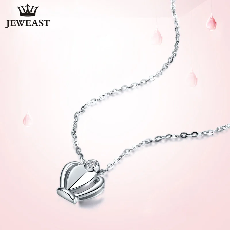 18K золото бриллиант ожерелье с кулоном в виде короны для женщин Мисс Девушка