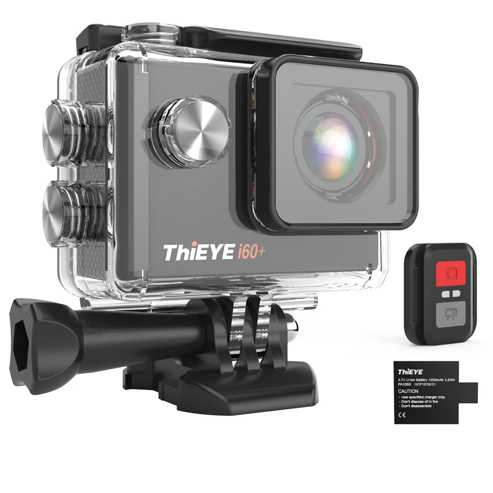 Экшн-камера ThiEYE i60+ 4K WiFi с дистанционным управлением и креплением на свободную степень вращения, Ультра HD камера для езды на велосипеде и дайвинга