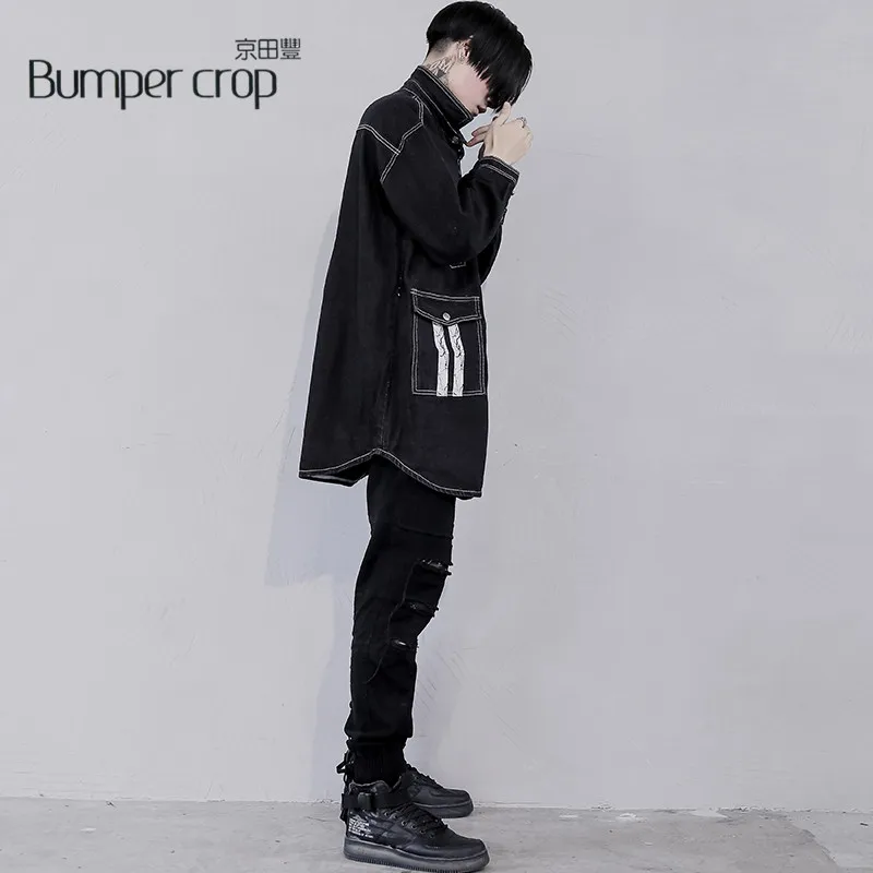 Оригинальные рабочие джинсовые мужские модные куртки-бомберы в Корейском стиле