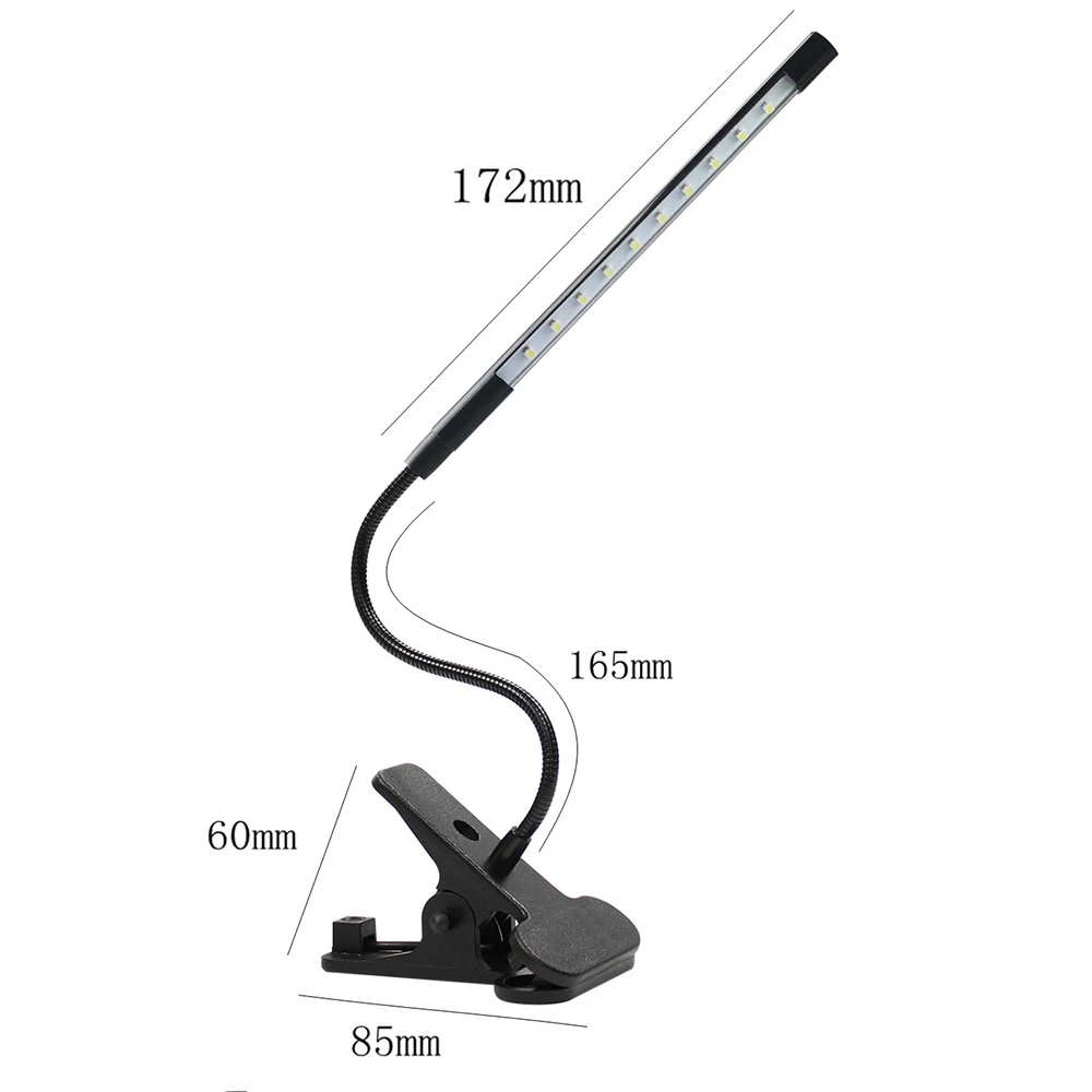 10 светодиодов Usb с сенсорным зажимом Led свет книги настольная лампа зажим