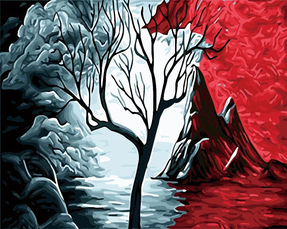 Вулканическая Безрамная картина украшение для дома ручная роспись маслом