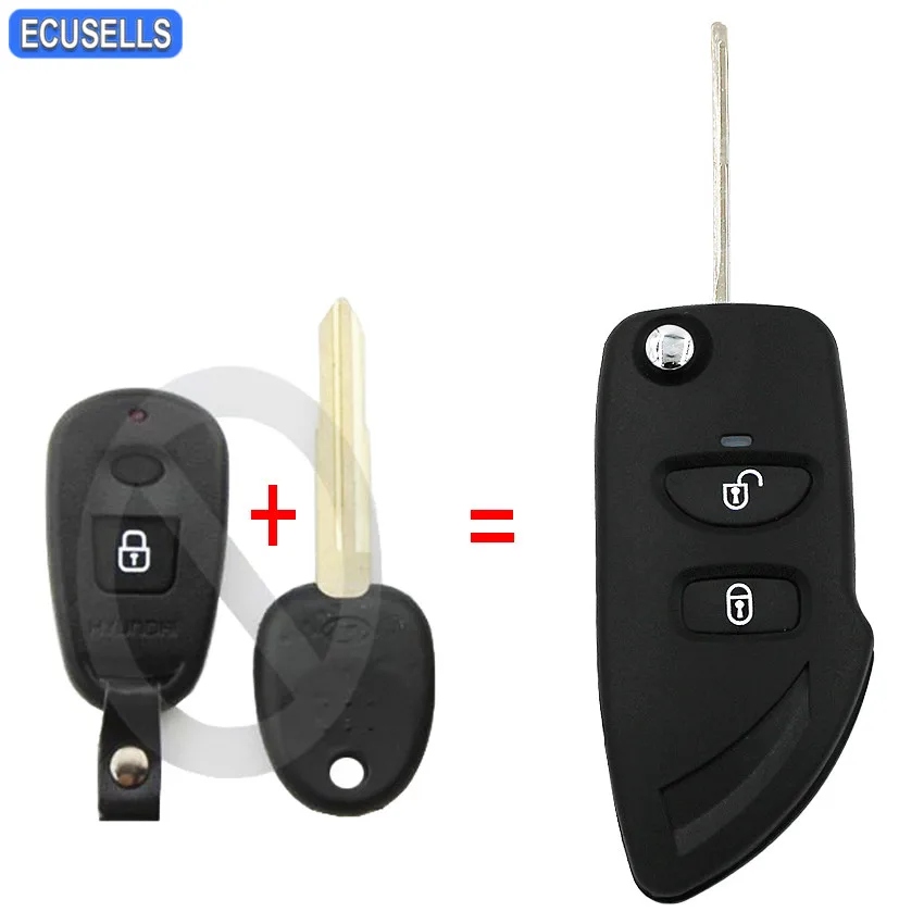 2 кнопочная Складная откидная оболочка ключа дистанционного управления чехол