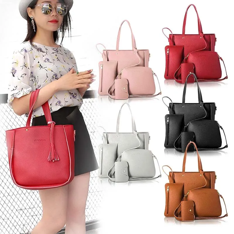 Женская сумка через плечо из искусственной кожи 4 шт./компл. 2019 | Багаж и сумки