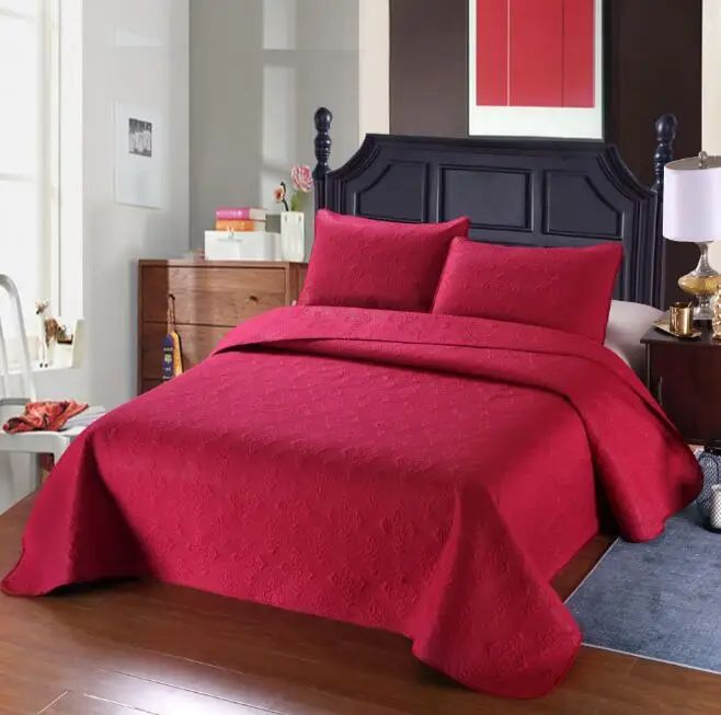 Королева Король Размер полиэстер стеганая кровать Чехол с наволочками (без