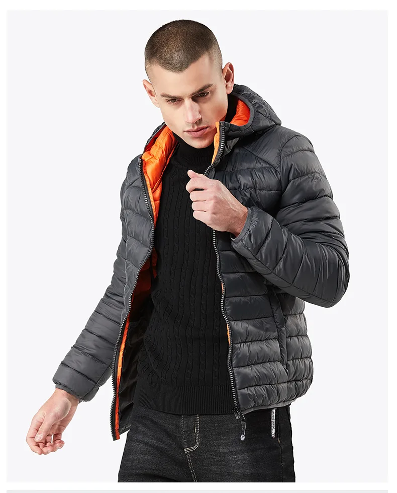 drop shipping newest men winter jacket hooded light weight keep warm winter parkas outwear overcoat AXP172