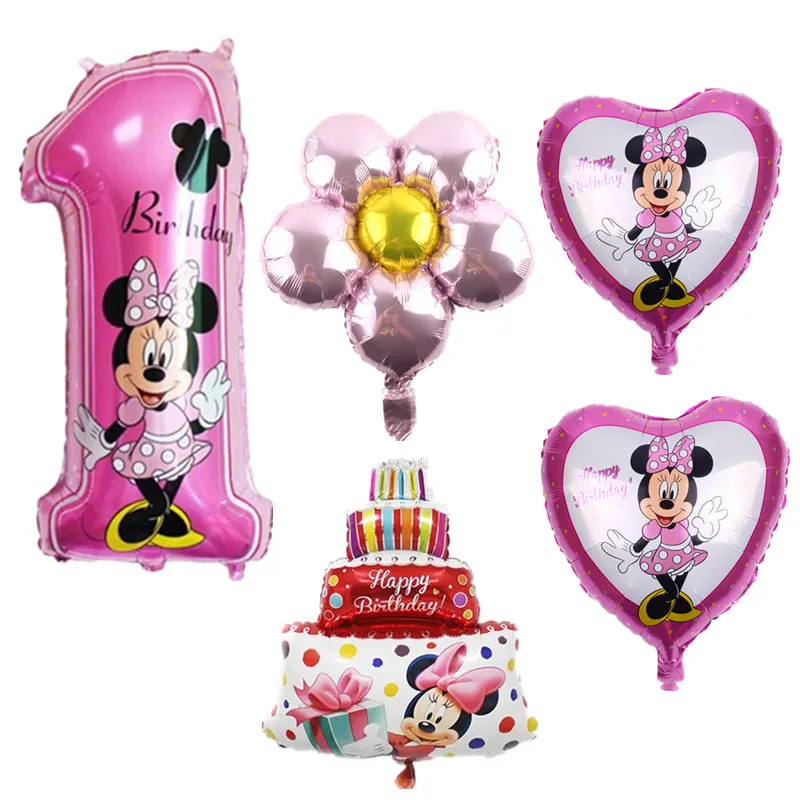 Новинка 5 шт./лот набор для дня рождения с Микки и Минни воздушные шары украшение