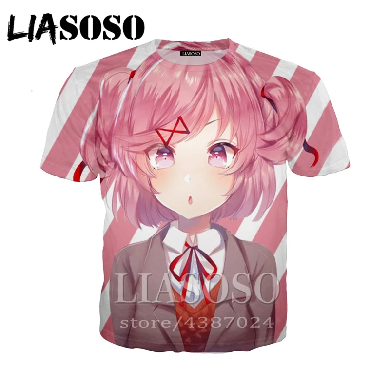 LIASOSO аниме 3d принт футболка для мужчин и женщин Harajuku doki милая Забавная девушка