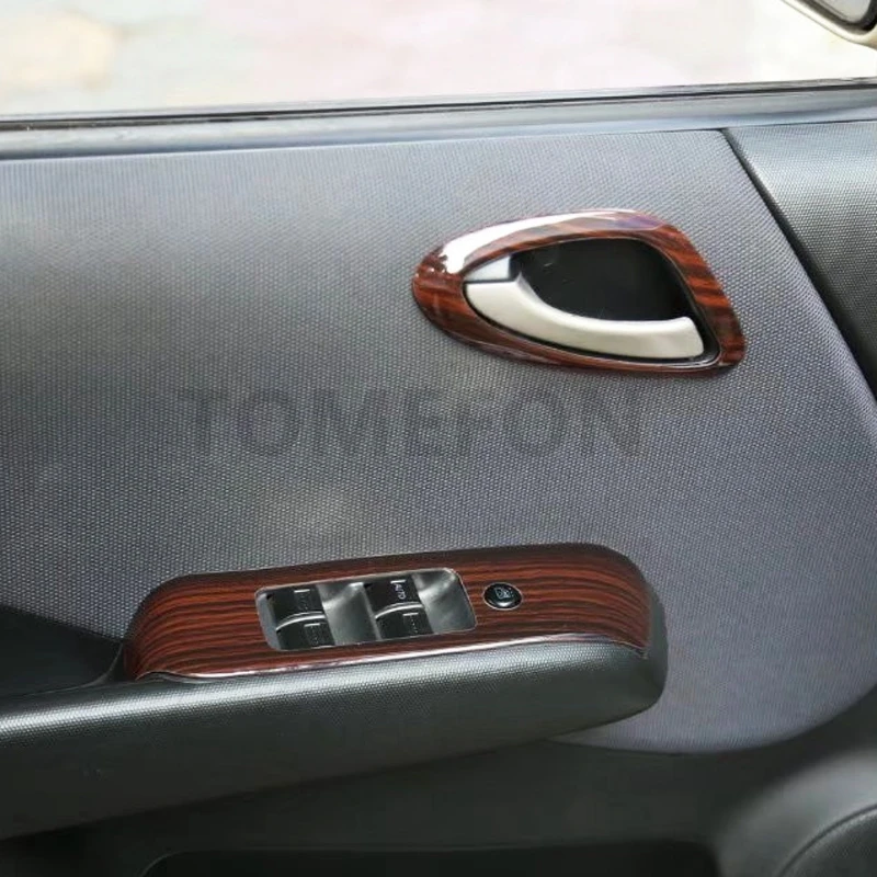 TOMEFON для Honda Fit 2004-2007 хэтчбек LHD ТОЛЬКО краска по дереву интерьер дверная ручка оконный переключатель с фиксированными положениями Dashborad отделкой для укладки волос