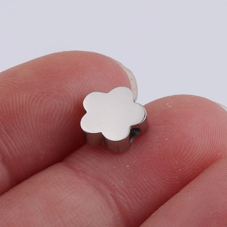 Маленький чистый цветок из нержавеющей стали золотистого/стального цвета 20 шт. 8