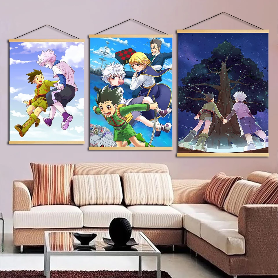 Украшение для дома настенное искусство аниме Hunter X живопись с изображением