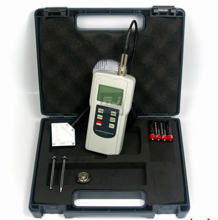 

Simultaneous measurement of the parameters of XYZ three direction by means of the vibration measuring instrument with three axes