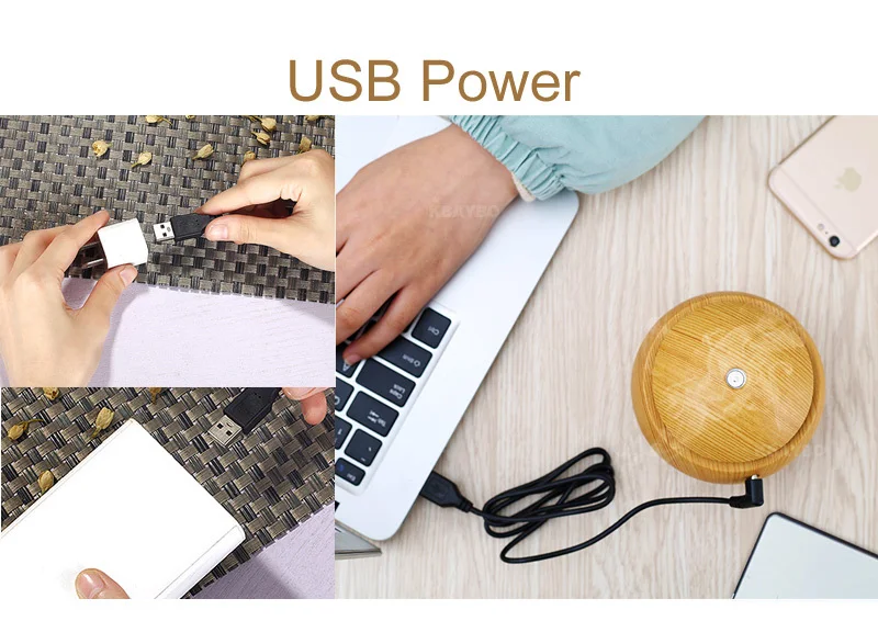 USB Мини Арома увлажнитель для ароматерапии древесины 7 цветов светодиодный свет Электрический Ароматерапия Эфирные масла Арома диффузор 130 мл humidif