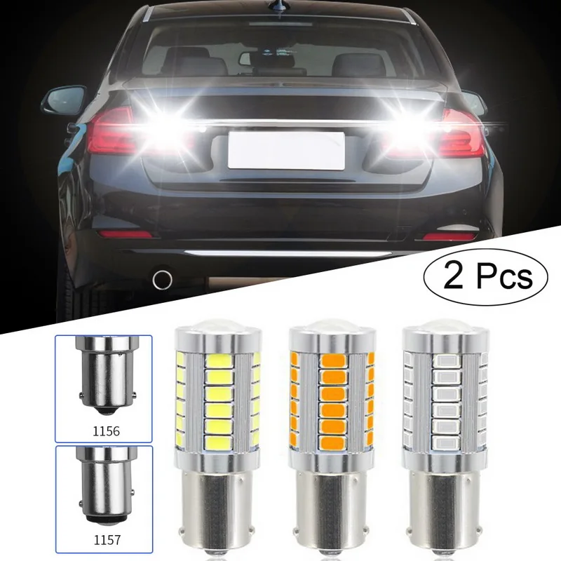 2 шт. 1156 1157 BAU15S 33SMD 5630 5730 Светодиодные Автомобильные задние лампы стоп-сигналы 12 В