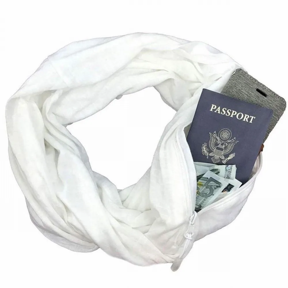 Scarf With Pocket Convertible Journey Infinity All-match Fashion Women Scarves Solid Soft Loop For Female | Дом и сад