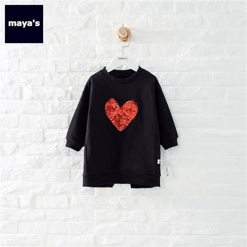 Mayas/модные детские рубашки с аппликацией и блестками сезон осень теплые